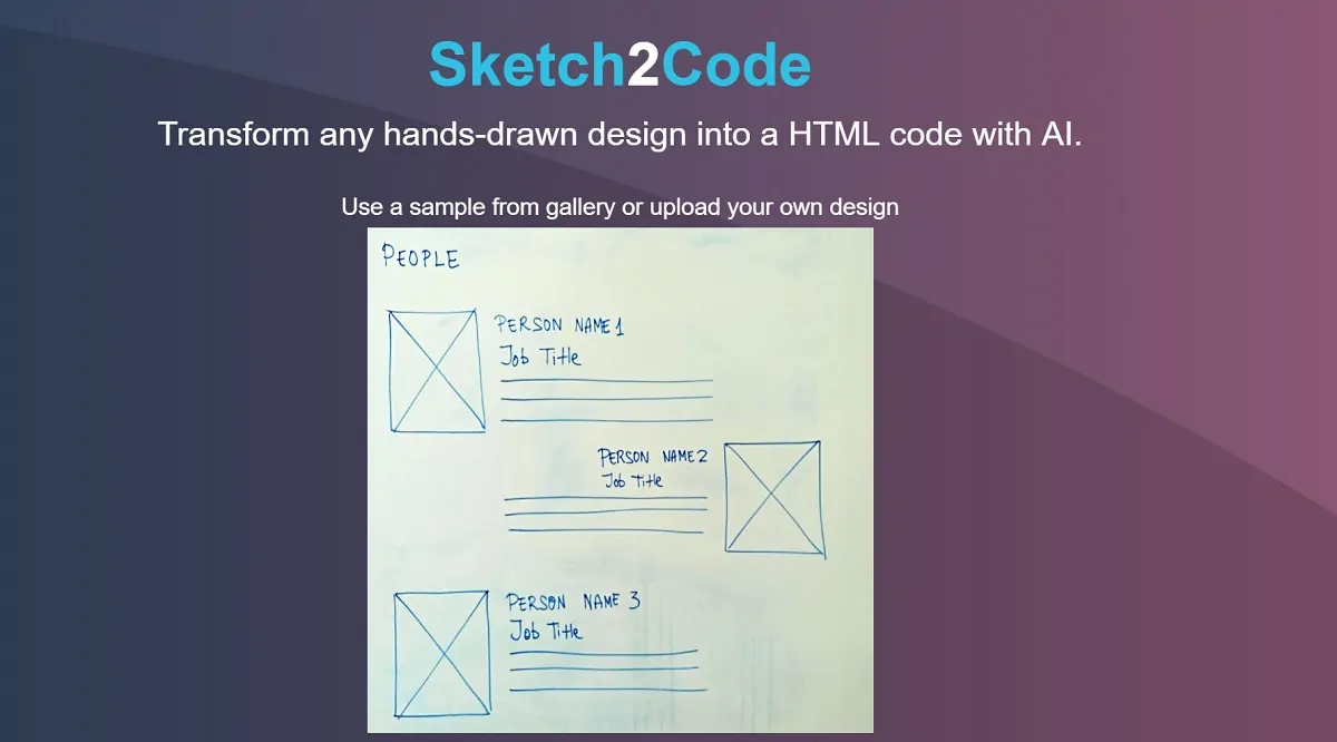 Sketch2Code - 1234.chat